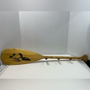 UPPER CANADA PADDLE COMPANY rustic Loon print paddle with pegs cottage lake